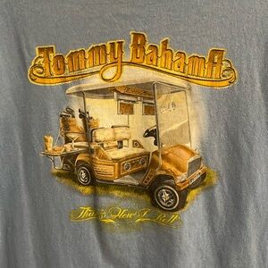 Tommy Bahama Blue Graphic Tee Men Size L Cotton Short Sleeve Casual Beach Style